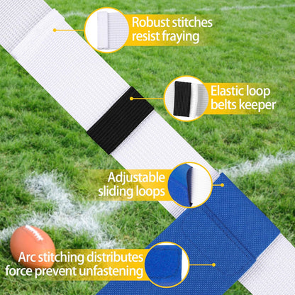 Flag Football Belts, Set of Flag Football Flags for Kids Adults, and Youth, Adjustable Flag Football Set 14 Players