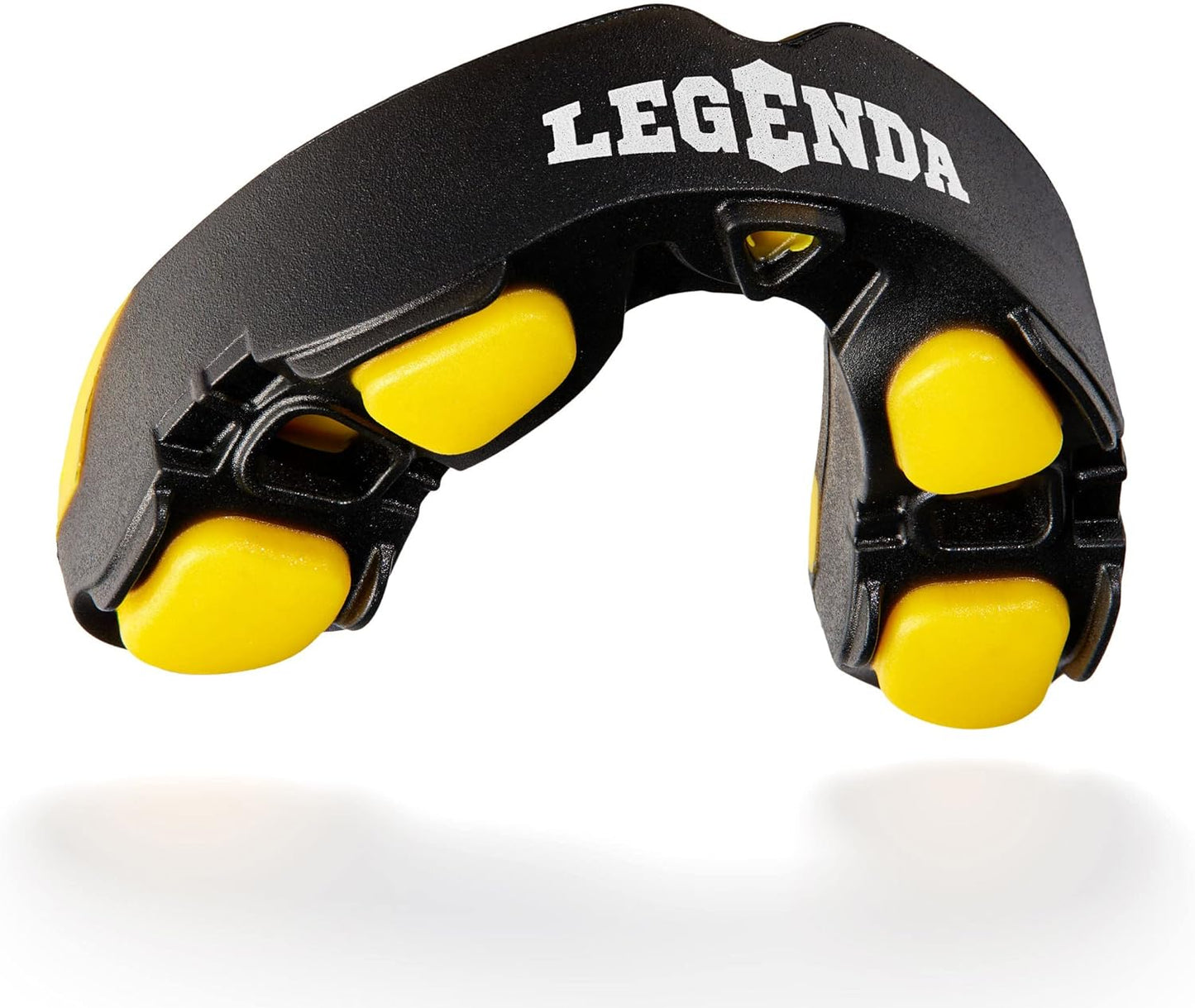 Legenda Mouth Guard Sports w/Case, Professional Mouthguard for Boxing, Football, Hockey, Jiu Jitsu, Muay Thai, MMA, Wrestling and High Contact Sports, Fits Adults, Youth, Kids 11+ (Black/Yellow)