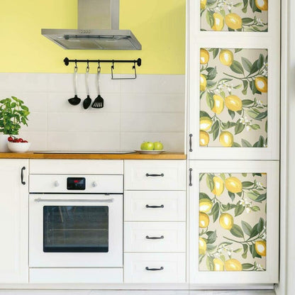 Lemon Zest Yellow and Teal Peel and Stick Wallpaper, Vinyl, 20.5-in x 16.5-ft, Made in USA