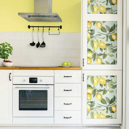 Lemon Zest Yellow and Teal Peel and Stick Wallpaper, Vinyl, 20.5-in x 16.5-ft, Made in USA