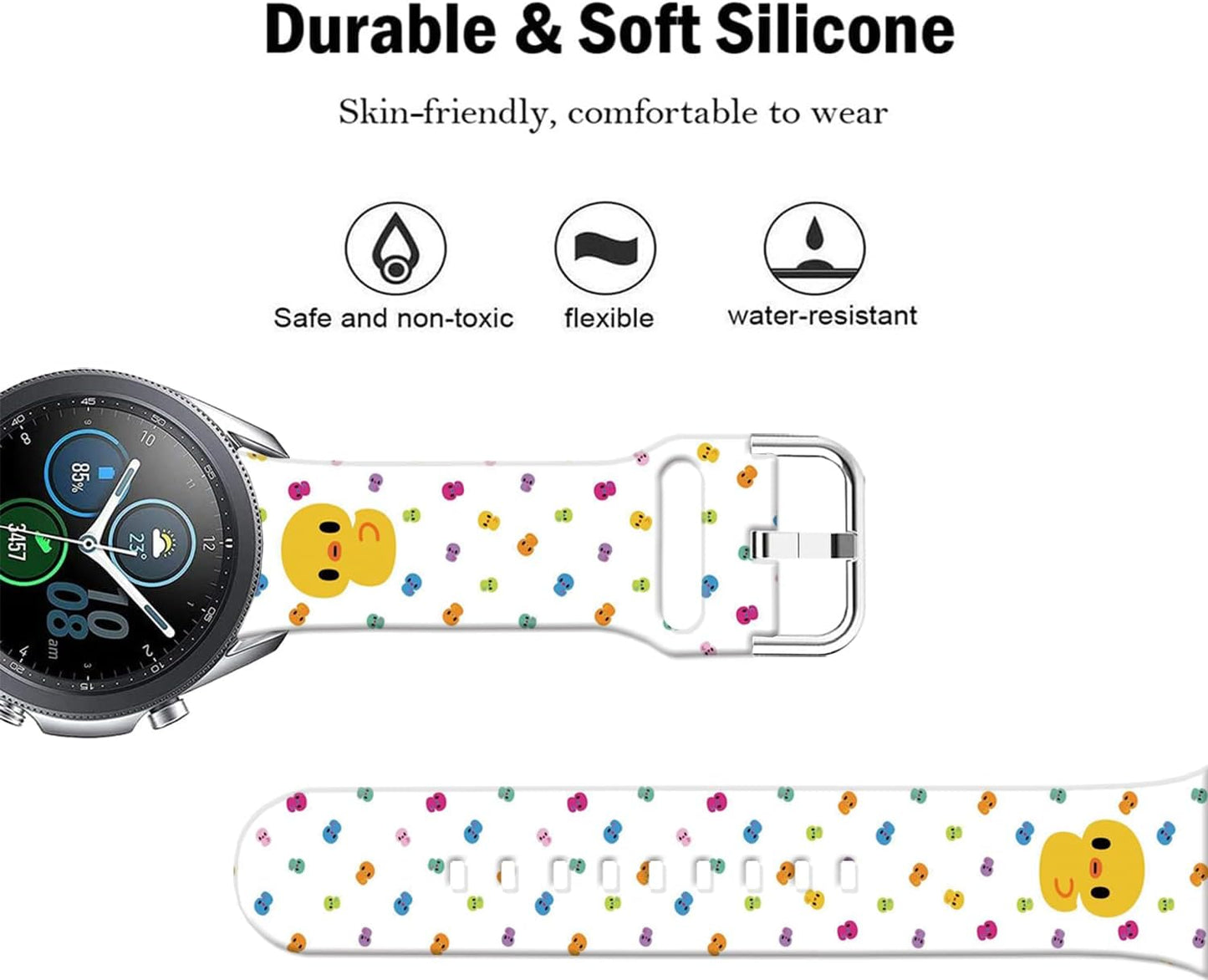 Cartoon Watch Bands Compatible with Samsung Galaxy Watch 46mm/ Galaxy Watch 3 45mm/Samsung Gear S3 Frontier/Classic Strap,Soft Silicone 22mm Replacement Wristband Sport Strap for Men Women.