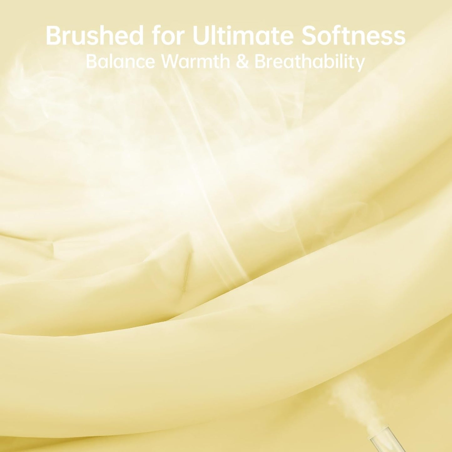 Queen Comforter Set, All Season Ultra Soft Down Alternative Bedding - 3 Piece Lightweight Bed Set Includes 1 Comforter (90"x90") and 2 Pillow Shams (20"x26"), Cream Yellow