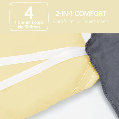 Queen Comforter Set, All Season Ultra Soft Down Alternative Bedding - 3 Piece Lightweight Bed Set Includes 1 Comforter (90"x90") and 2 Pillow Shams (20"x26"), Cream Yellow