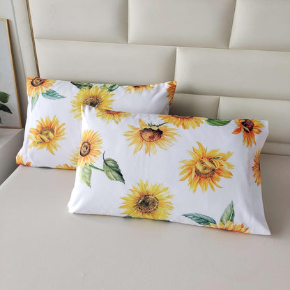 Sunflower Comforter Set Full 3 Pieces, Soft Microfiber Lightweight Sunflower Comforter Full with 2 Pillowcases, Yellow Floral Bedding All Season