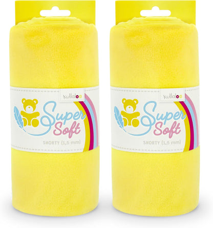 Plush Fabric | Solid Yellow Minky Fabric for Sewing (Pack of 2) | Super Soft Cuddle Material | 39.5x29.5 | Plushies, Baby Blankets, Pillows, Dog Beds, Cat Beds, Baby Accessories, Apparel