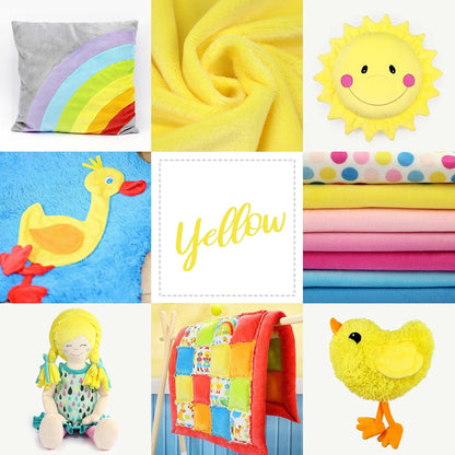 Plush Fabric | Solid Yellow Minky Fabric for Sewing (Pack of 2) | Super Soft Cuddle Material | 39.5x29.5 | Plushies, Baby Blankets, Pillows, Dog Beds, Cat Beds, Baby Accessories, Apparel