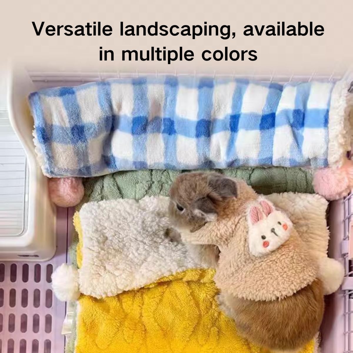Guinea Pig Bedding Mat - Washable Rat Cage Liner Bedding Accessories Soft Fleece Blankets for Rat, Rabbit, Chinchilla, Hedgehog, Ferret, Kitten, Puppy, Cat and Small Animals (Yellow,S)