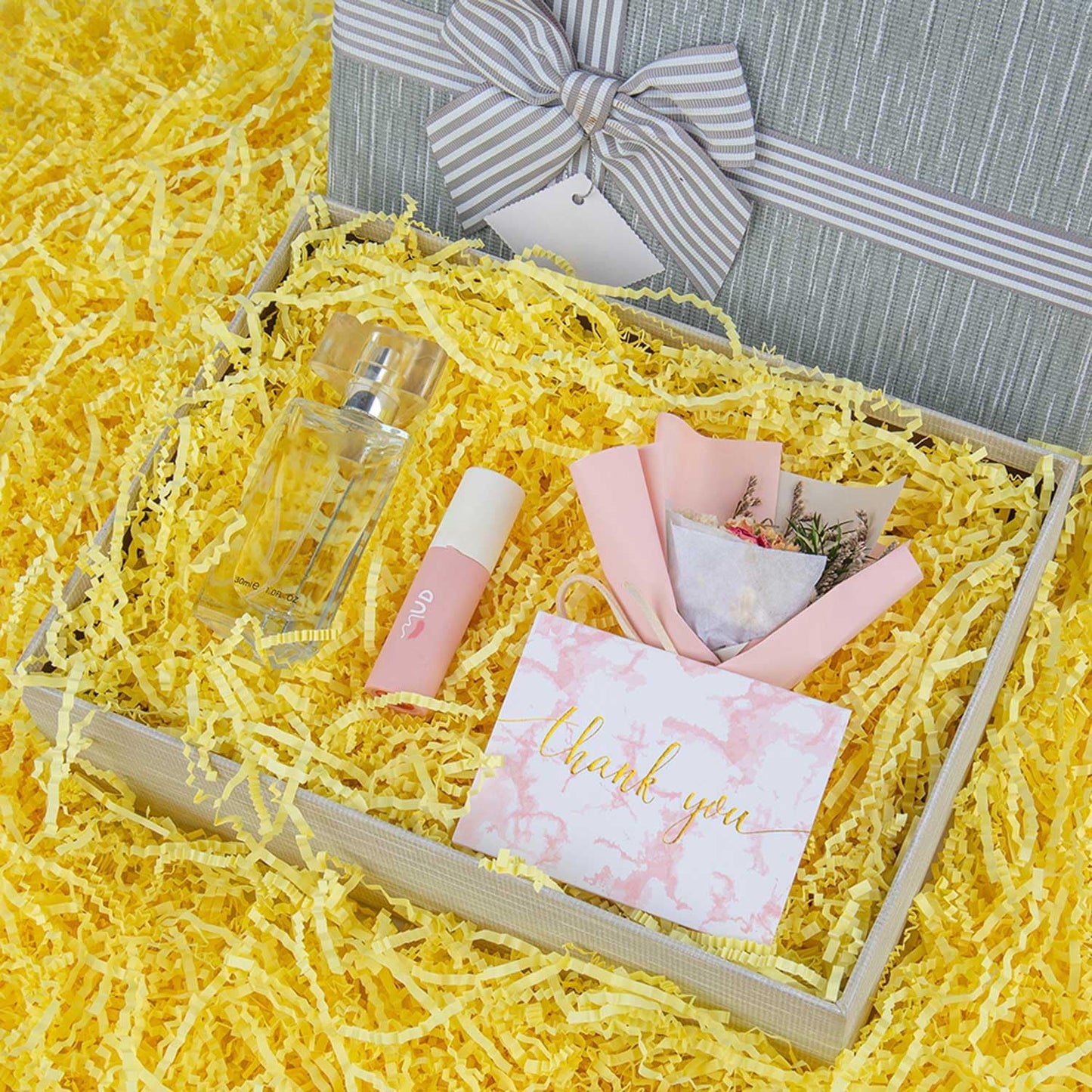 Crinkle Cut Paper Shred Filler Gift Cushion Streamer Yellow | Packing Paper Grass for Christmas Wedding Birthday Bridesmaid Engagement Craft Gift Boxes Bags Basket Decoration 4.5oz