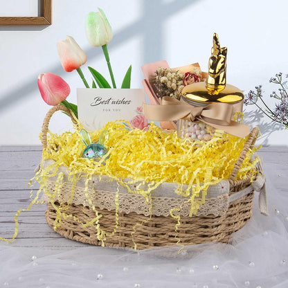 Crinkle Cut Paper Shred Filler Gift Cushion Streamer Yellow | Packing Paper Grass for Christmas Wedding Birthday Bridesmaid Engagement Craft Gift Boxes Bags Basket Decoration 4.5oz