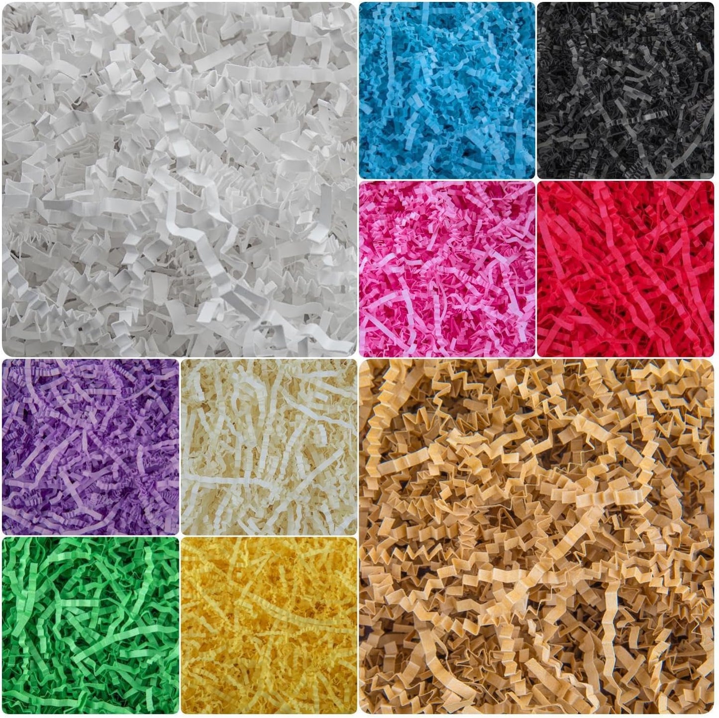Crinkle Cut Paper Shred Filler Gift Cushion Streamer Yellow | Packing Paper Grass for Christmas Wedding Birthday Bridesmaid Engagement Craft Gift Boxes Bags Basket Decoration 4.5oz