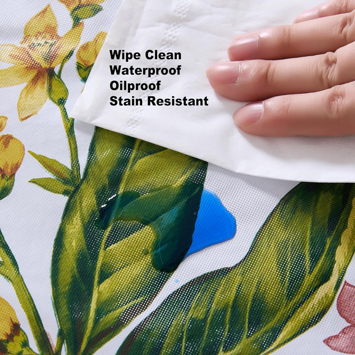 Zesty Lemons Vinyl Tablecloth Flannel Backing, 70 Inch Round | French Country Lemon Vine Print, Easy Care Wipe Clean, Indoor Outdoor Table Cover