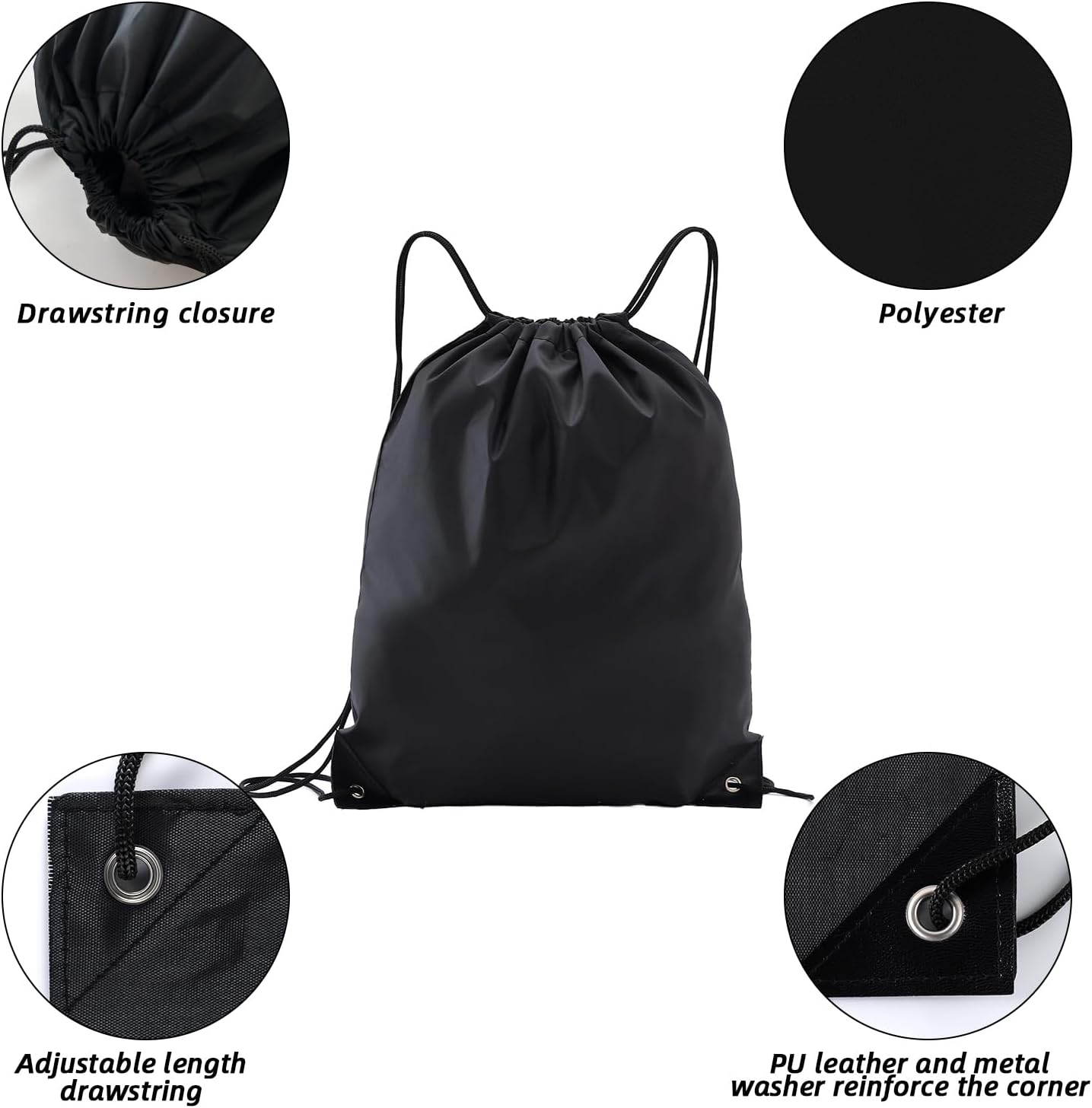 Drawstring Backpacks,10 Pack — Lightweight Drawstring Bags, Gym Sack for Sports, Daily Use & Travel (10, Yellow)