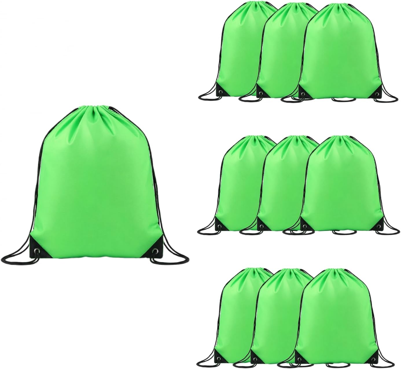 Drawstring Backpacks,10 Pack — Lightweight Drawstring Bags, Gym Sack for Sports, Daily Use & Travel (10, Yellow)