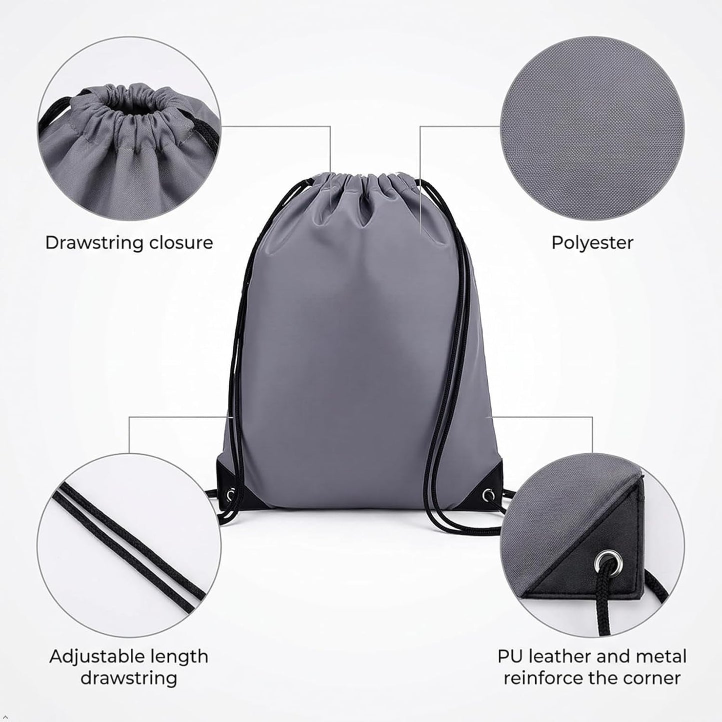 Drawstring Backpacks,10 Pack — Lightweight Drawstring Bags, Gym Sack for Sports, Daily Use & Travel (10, Yellow)