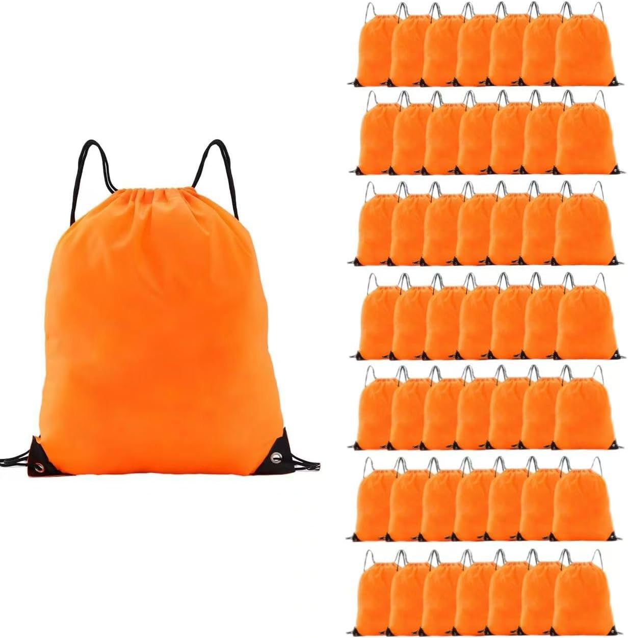 Drawstring Backpacks,10 Pack — Lightweight Drawstring Bags, Gym Sack for Sports, Daily Use & Travel (10, Yellow)