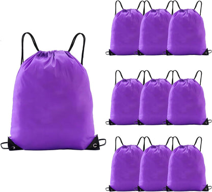 Drawstring Backpacks,10 Pack — Lightweight Drawstring Bags, Gym Sack for Sports, Daily Use & Travel (10, Yellow)