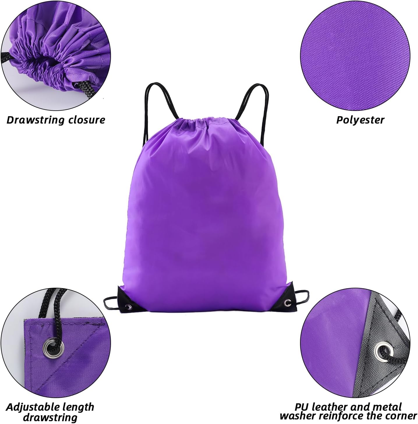 Drawstring Backpacks,10 Pack — Lightweight Drawstring Bags, Gym Sack for Sports, Daily Use & Travel (10, Yellow)