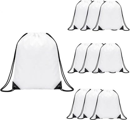 Drawstring Backpacks,10 Pack — Lightweight Drawstring Bags, Gym Sack for Sports, Daily Use & Travel (10, Yellow)