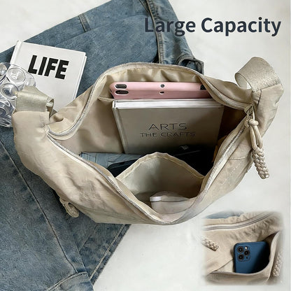 Crescent Crossbody Bags for Women, Casual Shoulder Half Moon Bag, Large Capacity Dumpling Purse Bag for Outdoor Travel