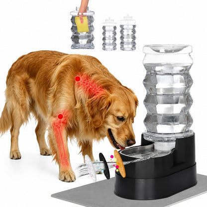 8L Elevated Dog Water Dispenser: Large Dogs Senior Pets Filtered | Comfortable Drinking Position / Anti Splash Base / Stainless Steel Bowl / Easy Cleaning / Dishwasher Safe/Multi Pet Homes