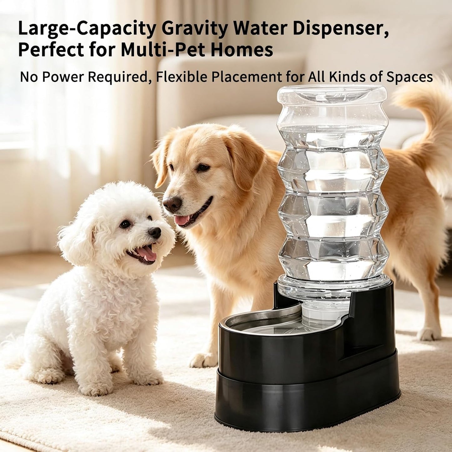 8L Elevated Dog Water Dispenser: Large Dogs Senior Pets Filtered | Comfortable Drinking Position / Anti Splash Base / Stainless Steel Bowl / Easy Cleaning / Dishwasher Safe/Multi Pet Homes