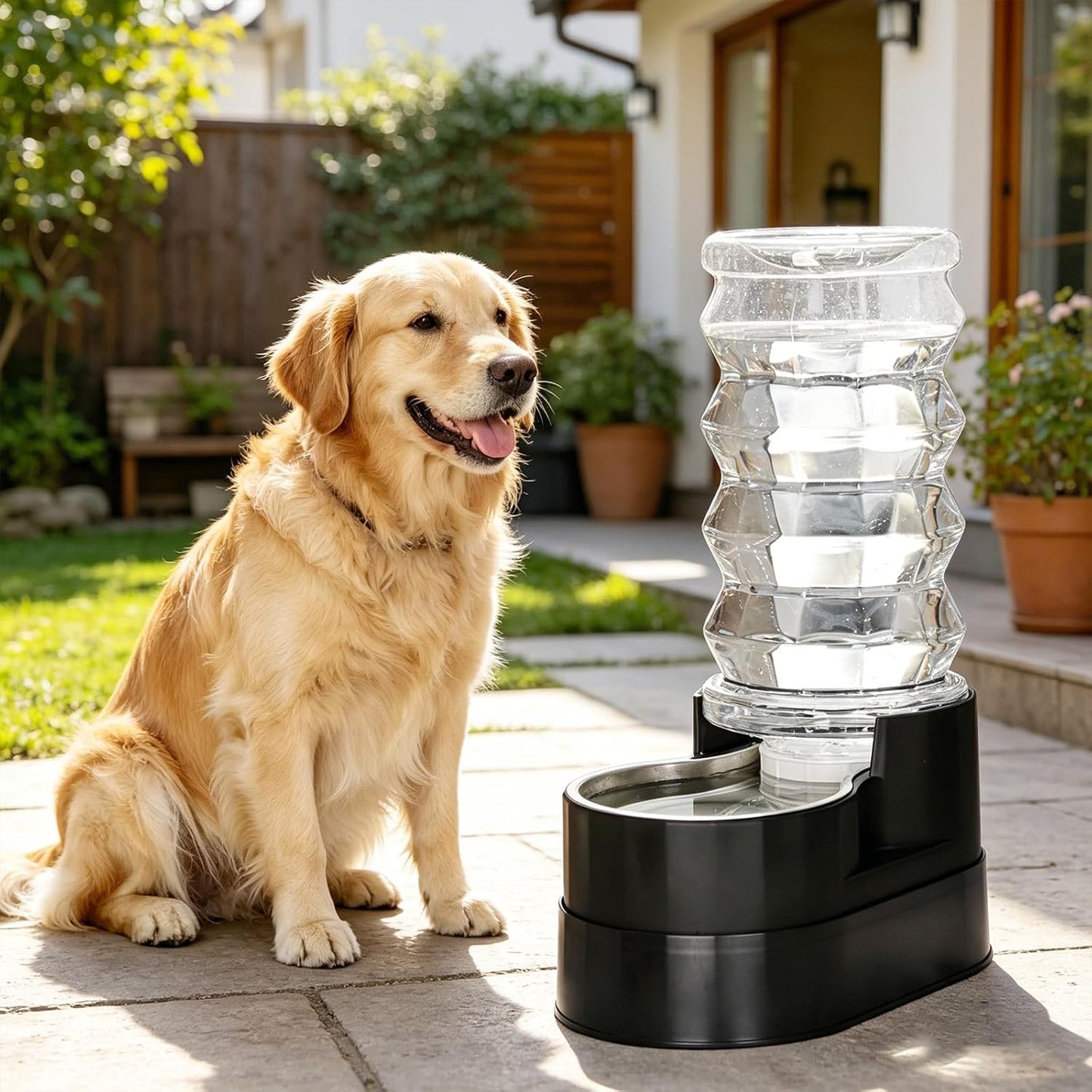 8L Elevated Dog Water Dispenser: Large Dogs Senior Pets Filtered | Comfortable Drinking Position / Anti Splash Base / Stainless Steel Bowl / Easy Cleaning / Dishwasher Safe/Multi Pet Homes