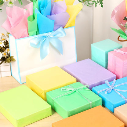 100 Sheets Spring Pastel Tissue Paper Bulk, 13.8'' x 19.7'' Pink Yellow Blue Green Colors Art Crafts Paper for Spring Easter Birthday Baby Shower Bridal Shower Party Supplies, 10 Colors