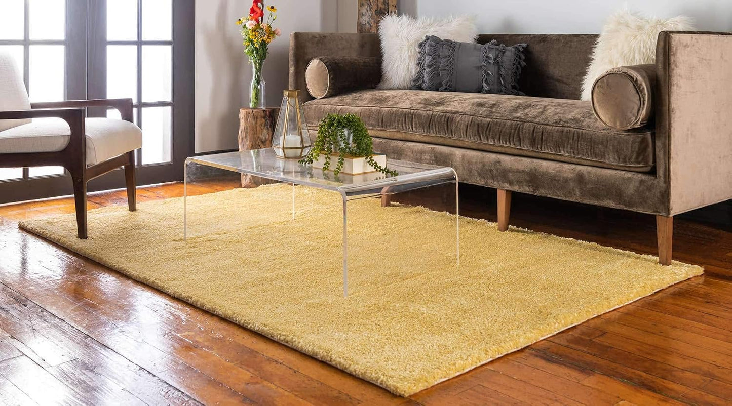 Solo Collection Area Rug - Calabasas (7' 10" x 10' Rectangle, Yellow)