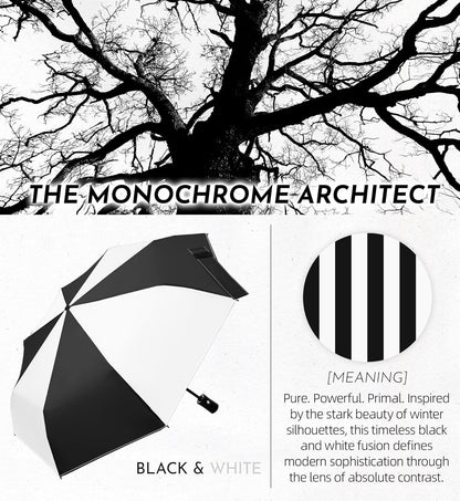 Windproof Travel Umbrella for Rain - 43" Auto Open Close 8-Rib Compact, Stylish Two-Tone Color Block Design, Easy-Close Folding Portable Parasol for Men & Women