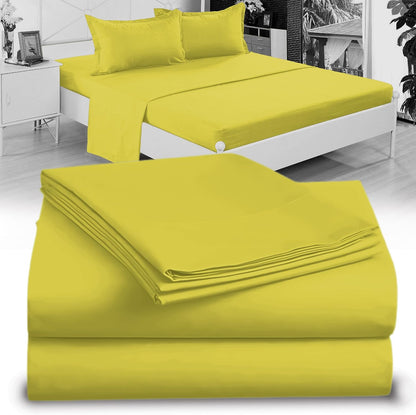 Twin XL 100% Microfiber Double Brushed Sheet Set - Extra-Soft & Wrinkle-Free - 15" Deep Pockets, 39" x 80" - Ideal for Dorms, Hospitals & Split King Beds - 3 PC Set (Twin XL, Yellow)