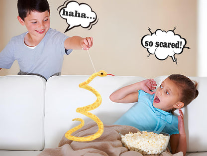 3.6 ft Long Realistic Snake Stuffed Animal, Soft Cuddly Plushie Toys | Lifelike Python Plush Toy, Prank Prop, Funny Prank Gag Gifts for Kids & Adult, Birthday, Christmas, Halloween Decor