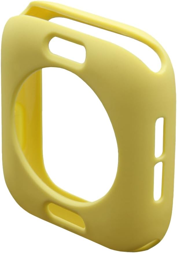 Soft Candy Colors Case for Apple Watch Series 1/2/3 42MM, Ultra Thin TPU Shockproof Smart Watch Cases Bumper Cover for iWatch Series [No Screen] Yellow