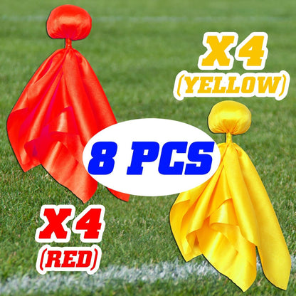 8 Pcs Penalty Flag Football Flags, Challenge Flag, for Referee, Lacrosse, Sports Fan for Football Games Party Accessory Referee Game Party(4 Red, 4 Yellow)