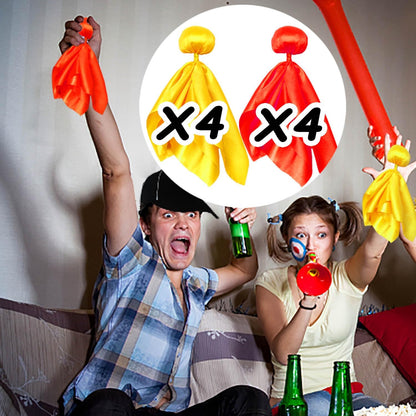 8 Pcs Penalty Flag Football Flags, Challenge Flag, for Referee, Lacrosse, Sports Fan for Football Games Party Accessory Referee Game Party(4 Red, 4 Yellow)