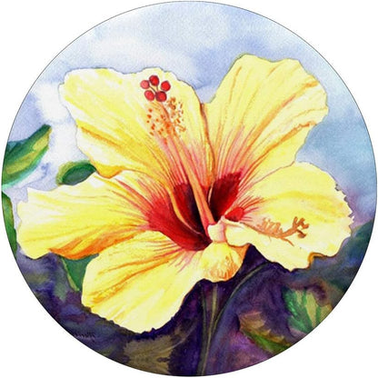 Floral Watercolor Yellow Hibiscus Flower Hawaii Exotic PopSockets PopGrip: Swappable Grip for Phones & Tablets