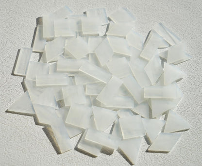 Large Transparent Textured Glass Tiles for DIY Crafts, 200g Stained Glass Pieces Supplies, 4 Shapes Tiles for DIY Mosaic Kit, Yellow Sunbeam