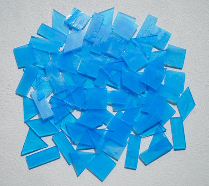 Large Transparent Textured Glass Tiles for DIY Crafts, 200g Stained Glass Pieces Supplies, 4 Shapes Tiles for DIY Mosaic Kit, Yellow Sunbeam