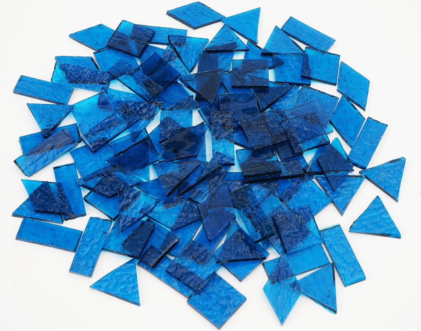 Large Transparent Textured Glass Tiles for DIY Crafts, 200g Stained Glass Pieces Supplies, 4 Shapes Tiles for DIY Mosaic Kit, Yellow Sunbeam