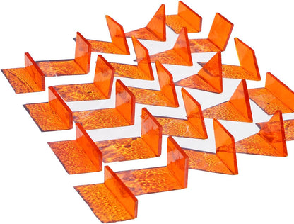 Large Transparent Textured Glass Tiles for DIY Crafts, 200g Stained Glass Pieces Supplies, 4 Shapes Tiles for DIY Mosaic Kit, Yellow Sunbeam