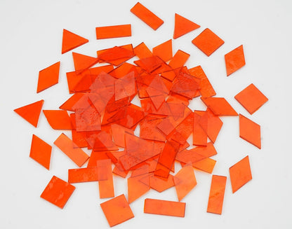 Large Transparent Textured Glass Tiles for DIY Crafts, 200g Stained Glass Pieces Supplies, 4 Shapes Tiles for DIY Mosaic Kit, Yellow Sunbeam