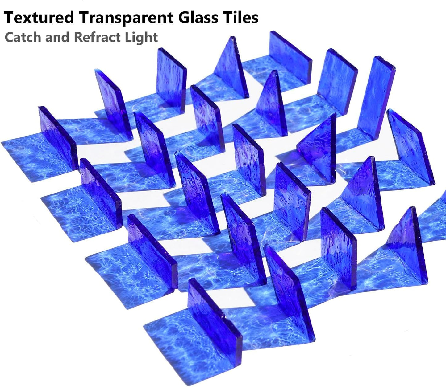 Large Transparent Textured Glass Tiles for DIY Crafts, 200g Stained Glass Pieces Supplies, 4 Shapes Tiles for DIY Mosaic Kit, Yellow Sunbeam