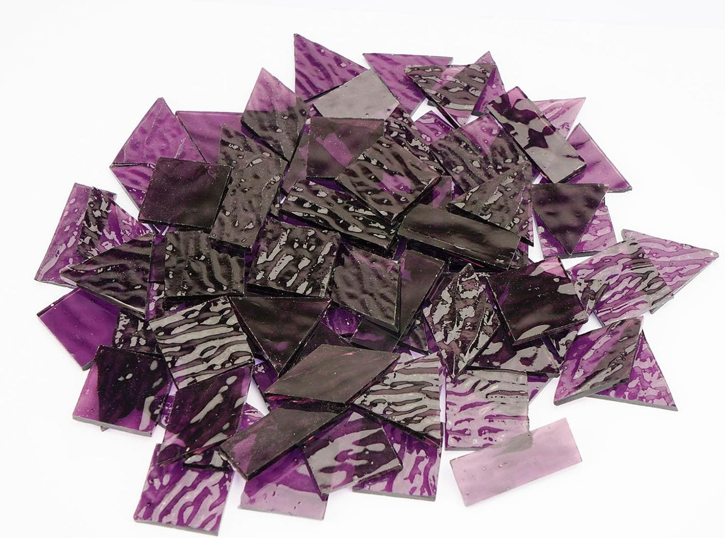 Large Transparent Textured Glass Tiles for DIY Crafts, 200g Stained Glass Pieces Supplies, 4 Shapes Tiles for DIY Mosaic Kit, Yellow Sunbeam