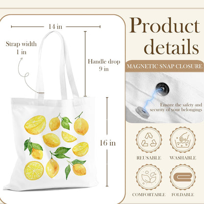 Fruit Tote Bag with Magnetic Buckle-Fruit Themed Seasonal Gifts for Birthday, Mother's Day, Christmas.
