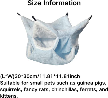 Guinea Pig Hammock 3 Layers Rat Hammock Small Animals Hanging Bed Hamster Pet Cage Accessories for Chinchilla Ferret Sugar Glider Squirrel Kitten Rat Sleeping and Playing (Yellow)