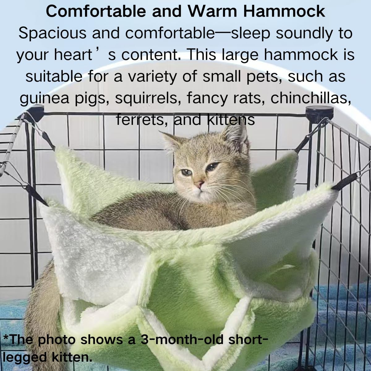 Guinea Pig Hammock 3 Layers Rat Hammock Small Animals Hanging Bed Hamster Pet Cage Accessories for Chinchilla Ferret Sugar Glider Squirrel Kitten Rat Sleeping and Playing (Yellow)