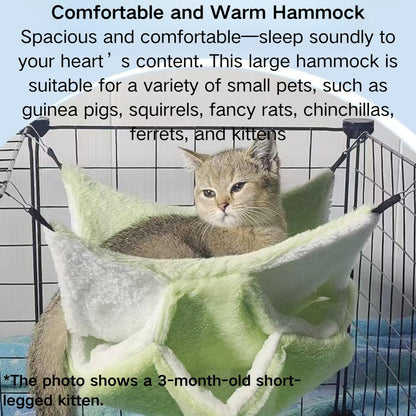 Guinea Pig Hammock 3 Layers Rat Hammock Small Animals Hanging Bed Hamster Pet Cage Accessories for Chinchilla Ferret Sugar Glider Squirrel Kitten Rat Sleeping and Playing (Yellow)