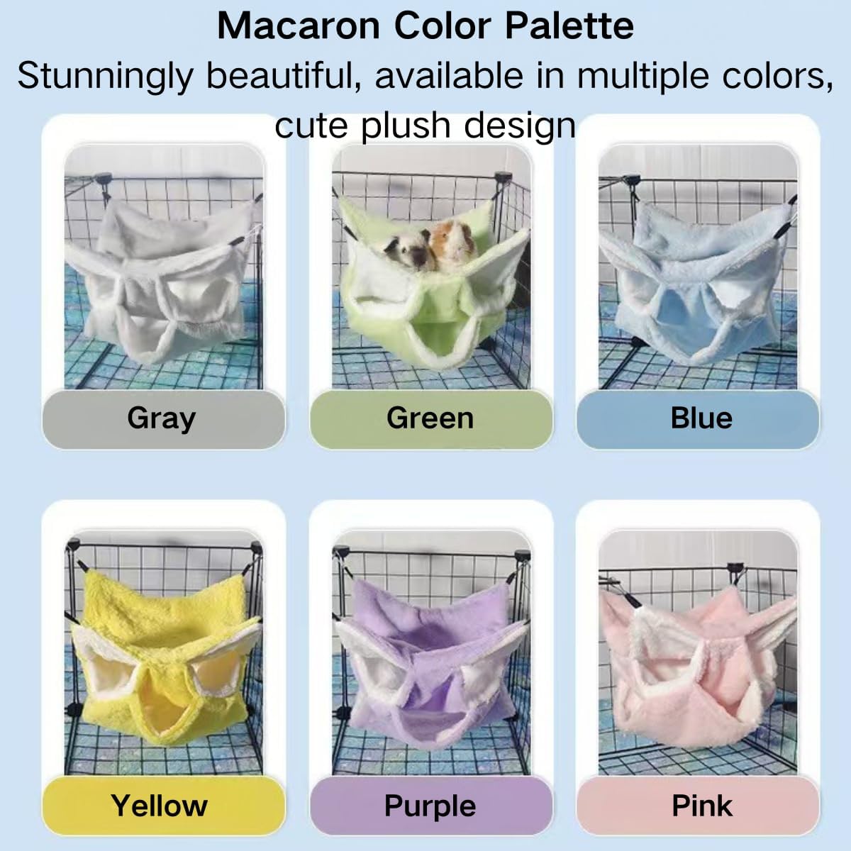 Guinea Pig Hammock 3 Layers Rat Hammock Small Animals Hanging Bed Hamster Pet Cage Accessories for Chinchilla Ferret Sugar Glider Squirrel Kitten Rat Sleeping and Playing (Yellow)