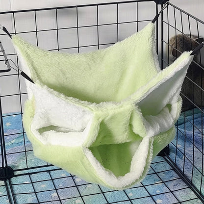 Guinea Pig Hammock 3 Layers Rat Hammock Small Animals Hanging Bed Hamster Pet Cage Accessories for Chinchilla Ferret Sugar Glider Squirrel Kitten Rat Sleeping and Playing (Yellow)