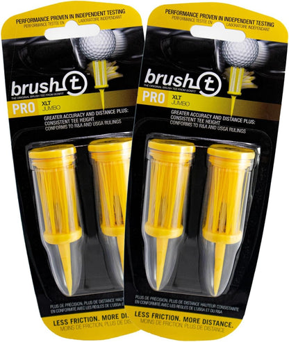 Premium Plastic Golf Tees, Yellow XLT Size 3 1/8", Unbreakable Innovative Design, Consistent Height, Perfect Golf Gift for Men and Women. Golfing Brush Tees, Works with Any Golf Ball