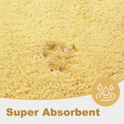 Yellow Bathroom Rugs, Ultra Soft Bath Rugs Non Slip Washable, Super Absorbent Quick Dry Small Bath Mat with Rubber Backing for Bathroom Floor, Shower, or Sink, Yellow 16" x 24"